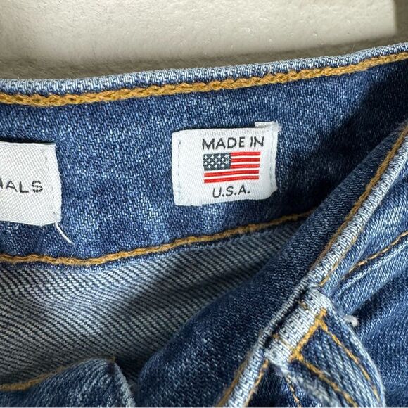 Re/Done Originals High Rise Ankle Crop Jeans in Mid 70s Wash Button Fly Size 30 - Picture 5 of 10